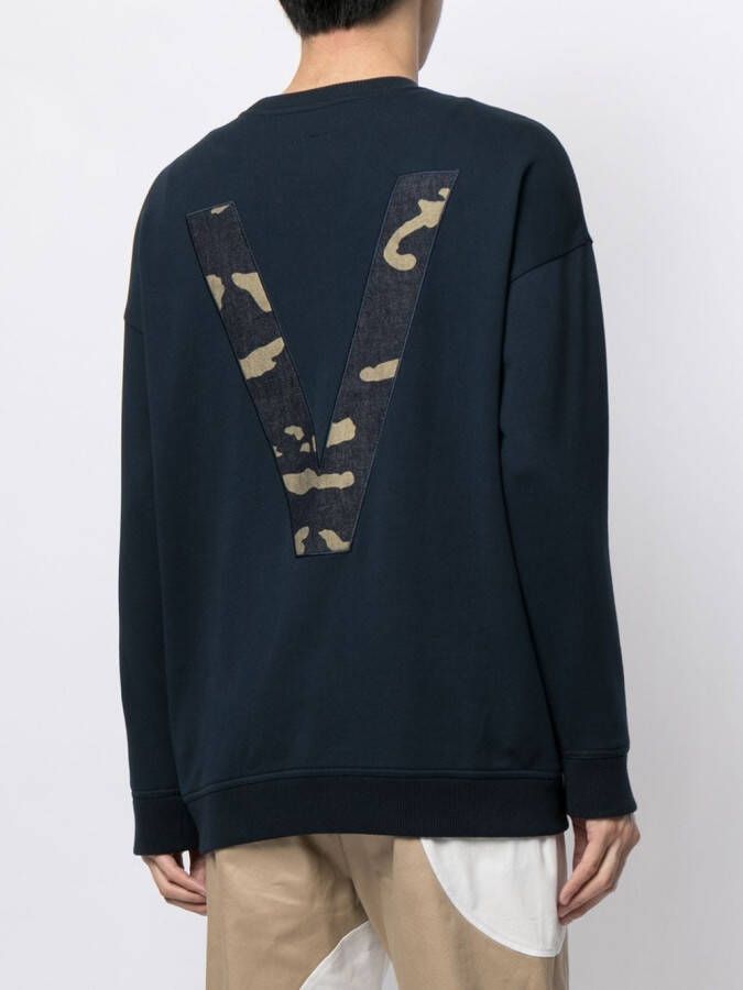 Ports V Sweater met ronde hals Blauw