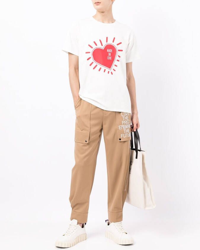 Ports V T-shirt met hartprint Wit