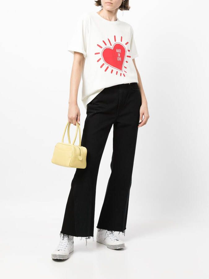 Ports V T-shirt met hartprint Wit