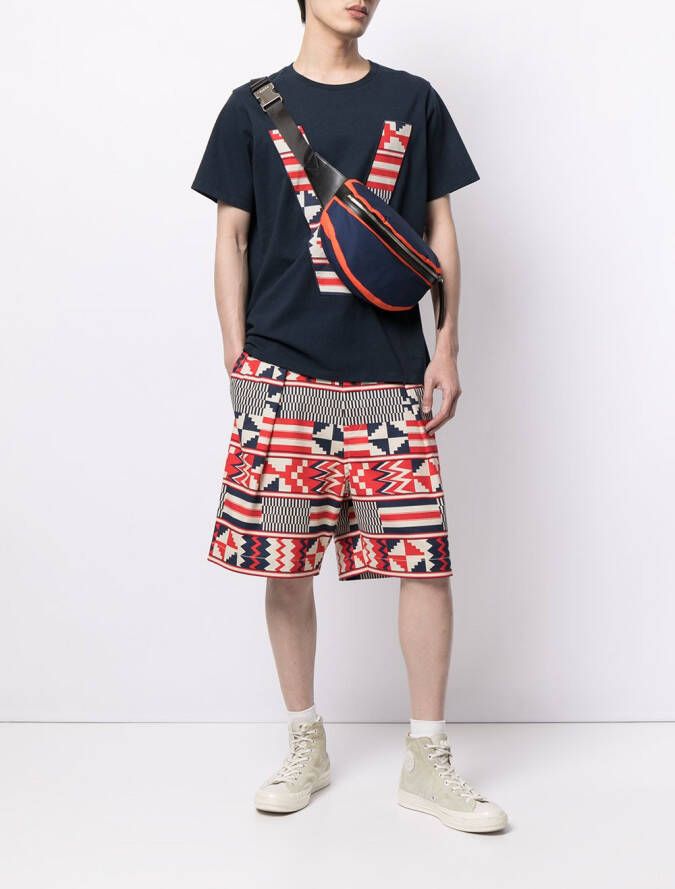 Ports V T-shirt met logo Zwart