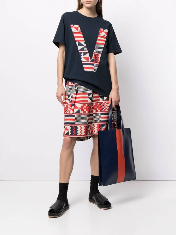 Ports V T-shirt met logo Zwart
