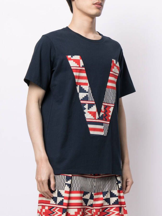 Ports V T-shirt met logo Zwart