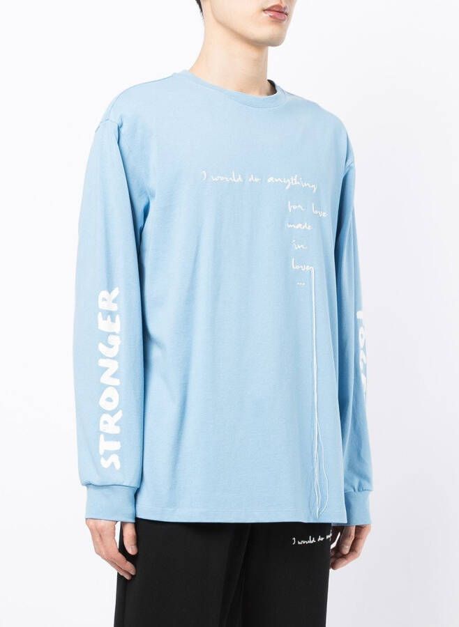 Ports V T-shirt met logoprint Blauw