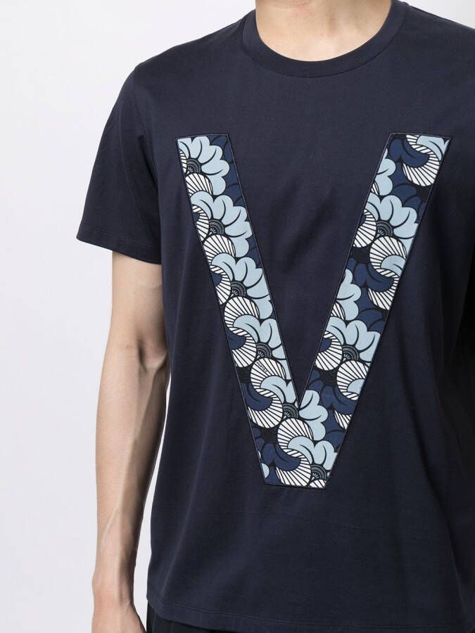 Ports V T-shirt met monogram print Blauw