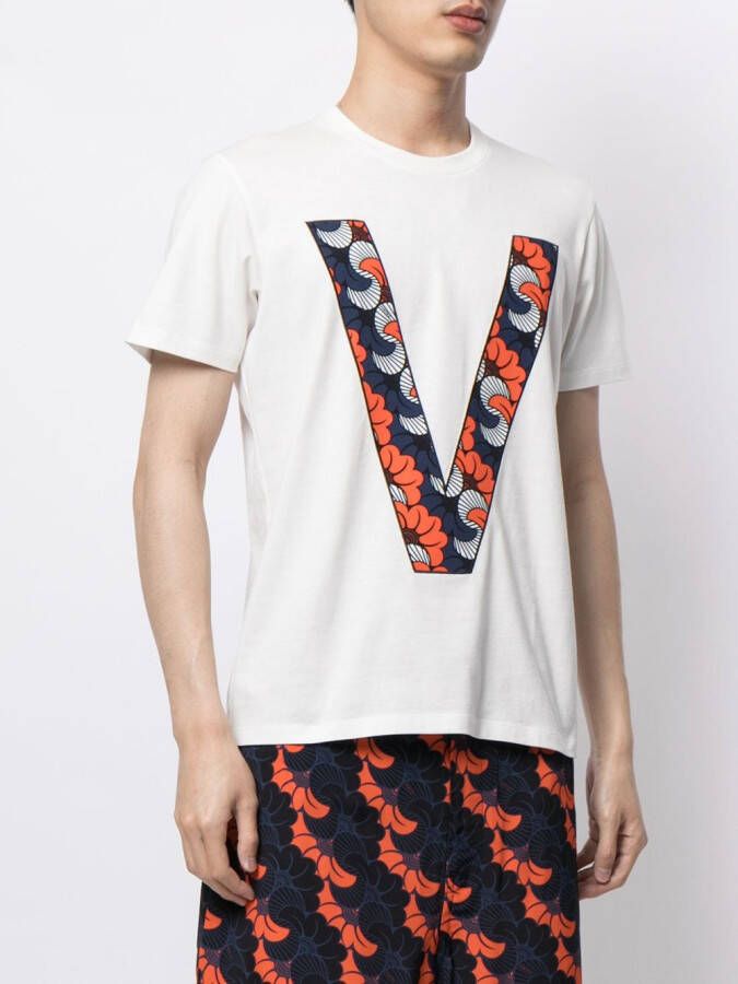 Ports V T-shirt met monogram print Wit