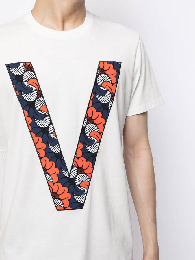 Ports V T-shirt met monogram print Wit