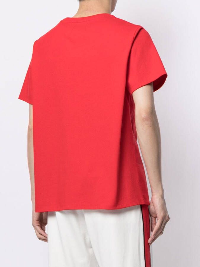 Ports V T-shirt met tekst Rood