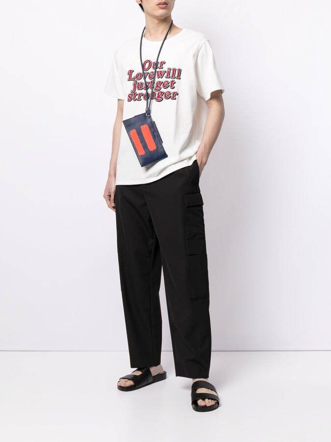 Ports V T-shirt met tekst Wit