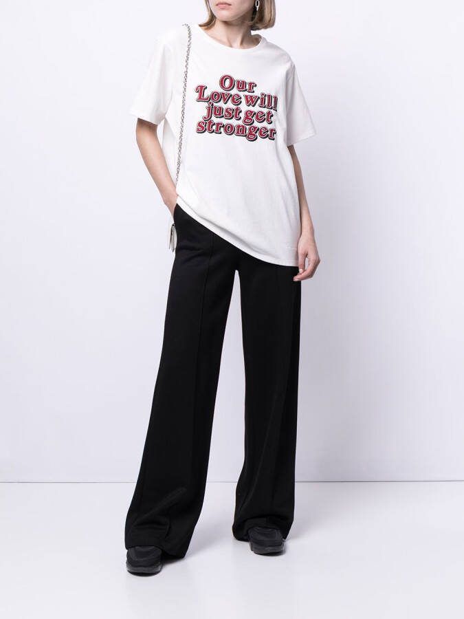 Ports V T-shirt met tekst Wit