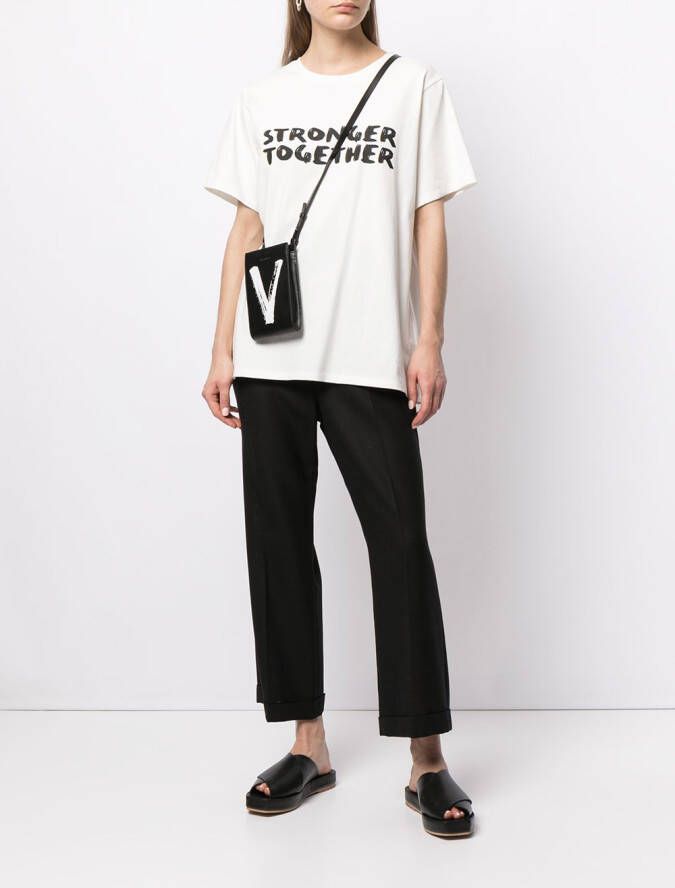 Ports V T-shirt met tekst Wit
