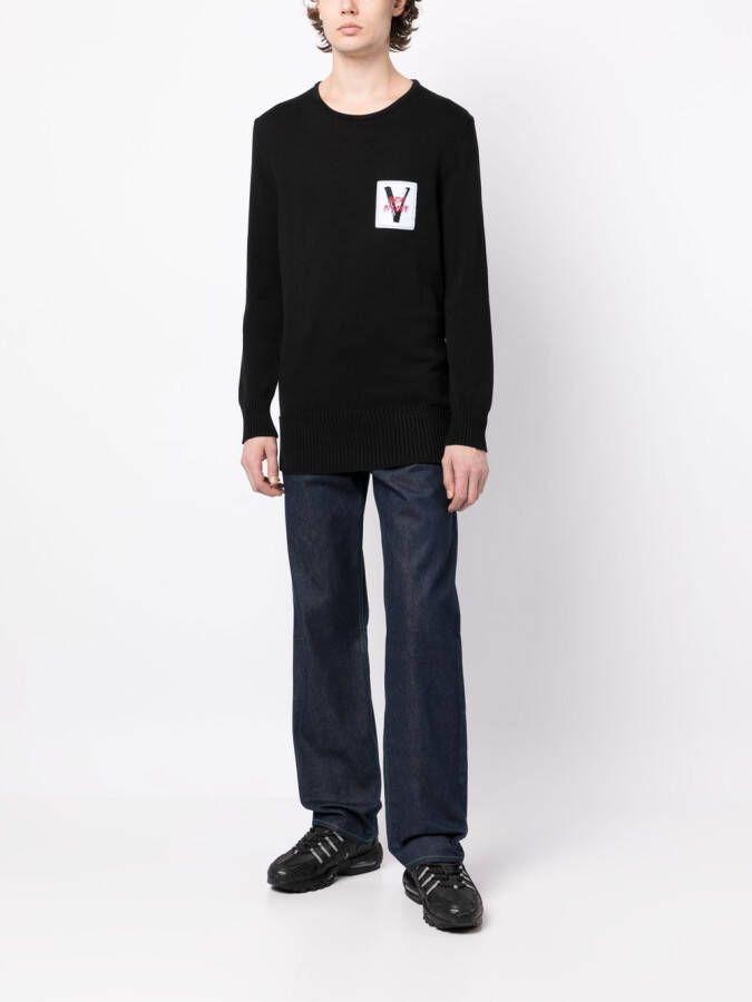Ports V Trui met logopatch Zwart