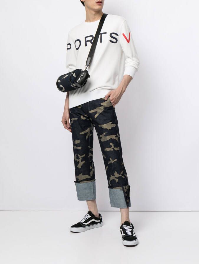 Ports V Trui met logoprint Wit