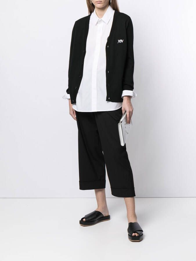 Ports V Vest met logoprint Zwart
