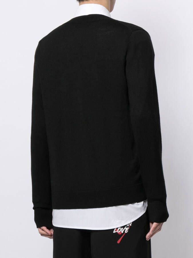 Ports V Vest met logoprint Zwart