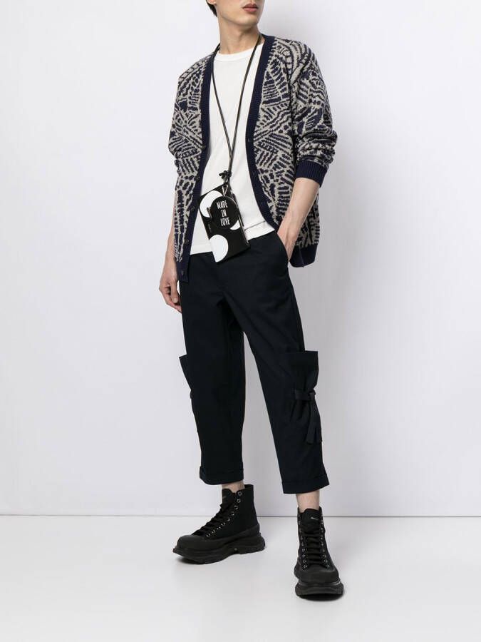Ports V Vest met print Blauw