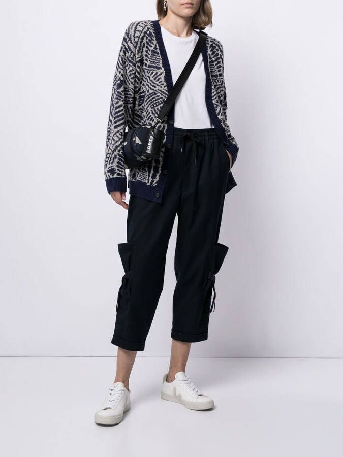 Ports V Vest met print Blauw