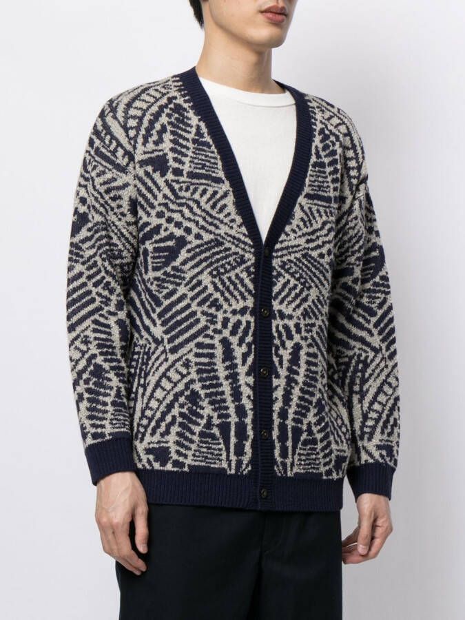 Ports V Vest met print Blauw