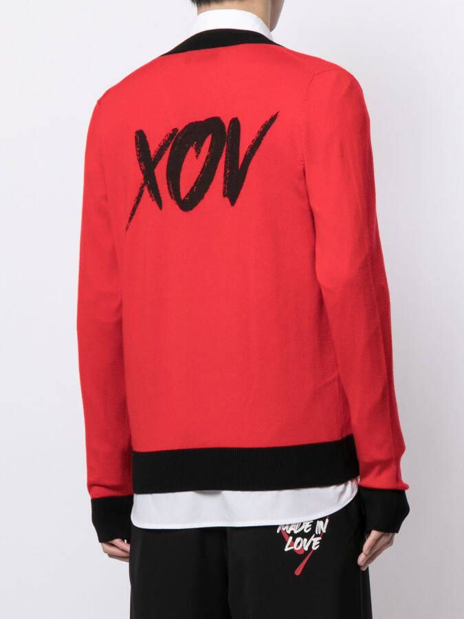 Ports V Vest met tekst Rood