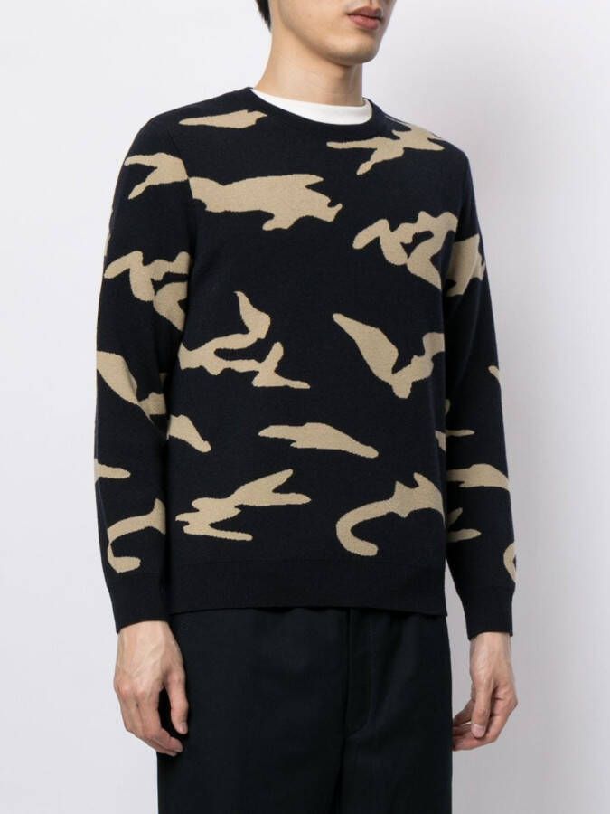 Ports V Wollen trui Blauw