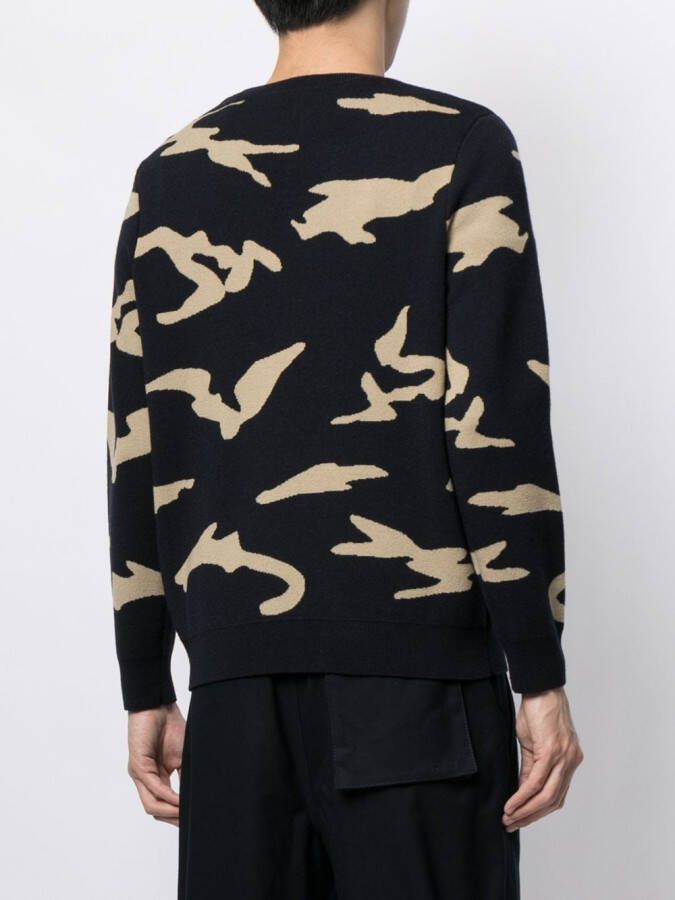Ports V Wollen trui Blauw