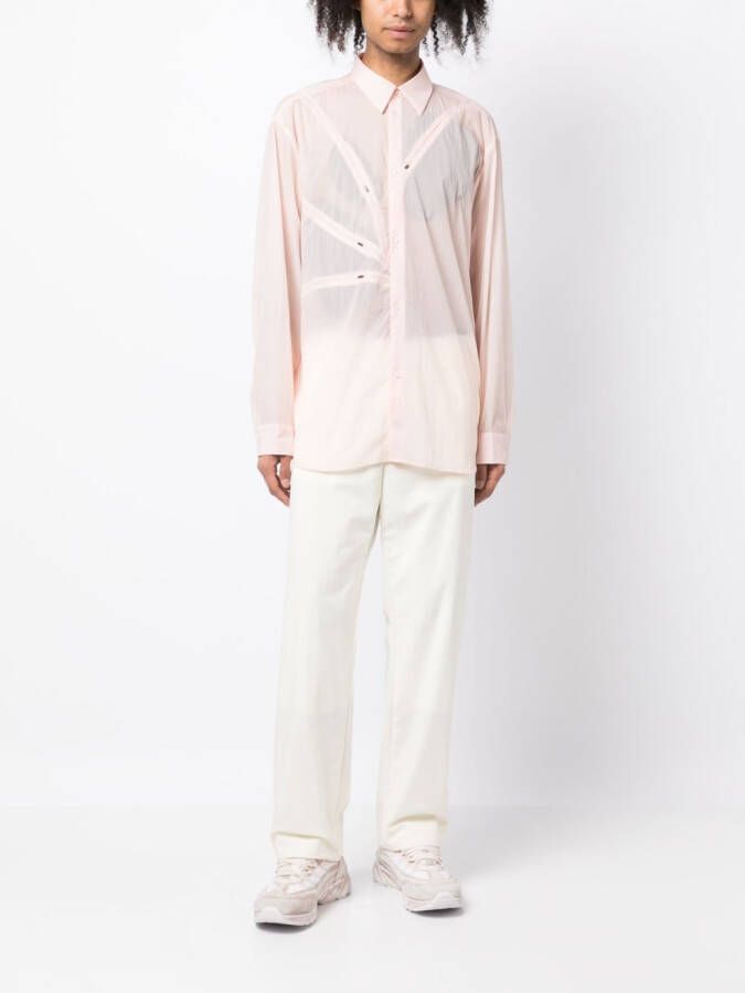 Post Archive Faction Shirt met decoratieve rits Roze