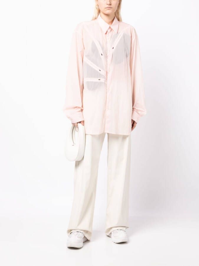 Post Archive Faction Shirt met decoratieve rits Roze