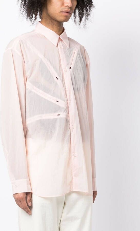 Post Archive Faction Shirt met decoratieve rits Roze