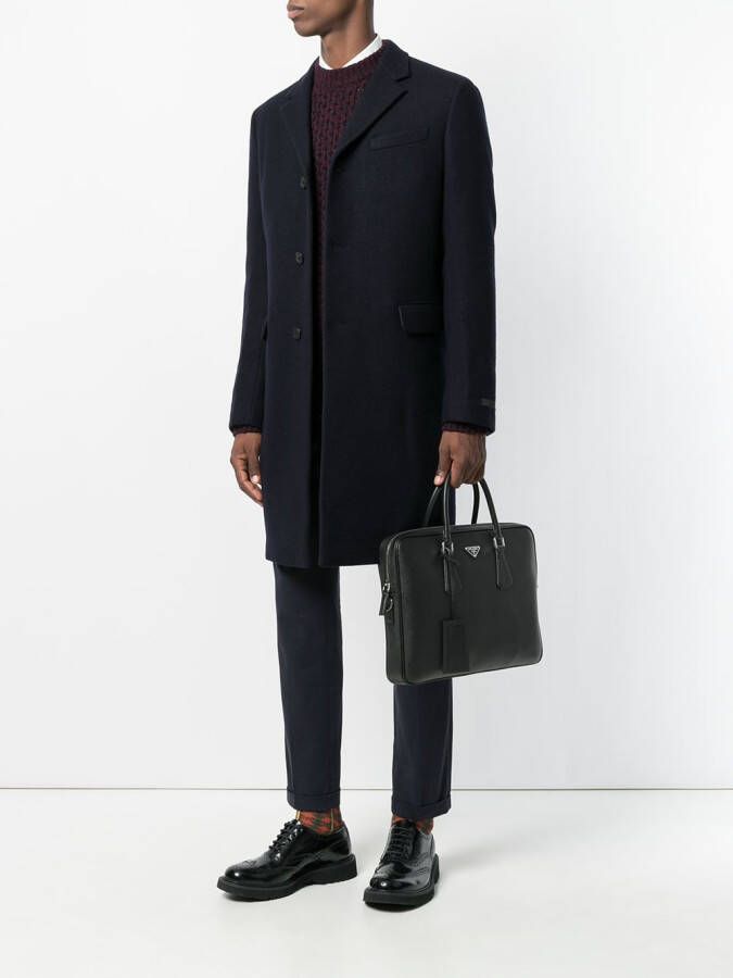 Prada Aktetas met logo Zwart