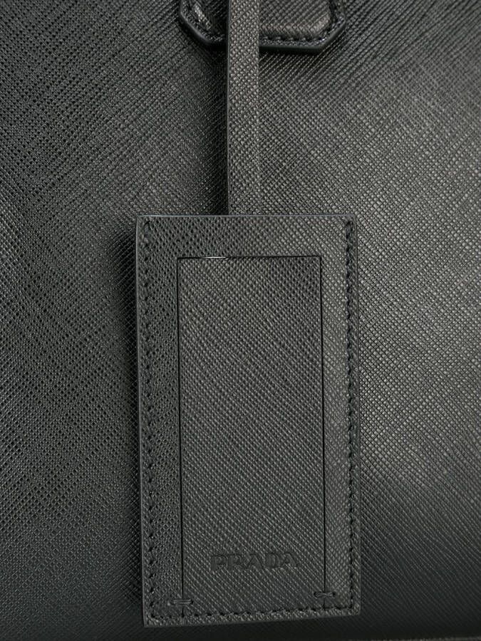 Prada Aktetas met logo Zwart