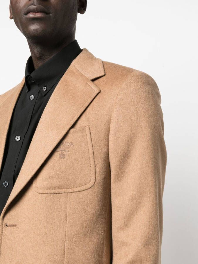 Prada Blazer met enkele rij knopen Beige