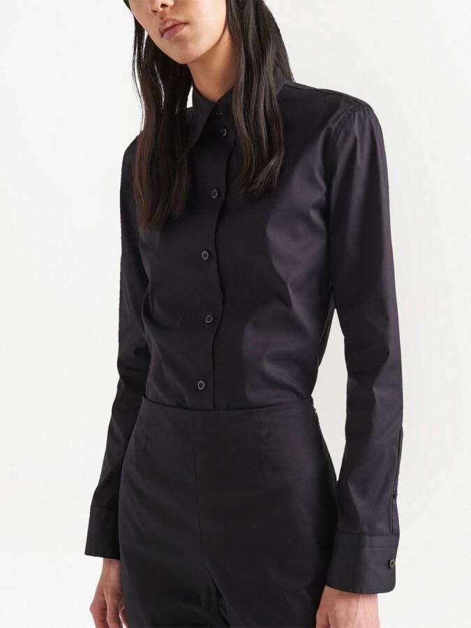 Prada Popeline blouse Zwart