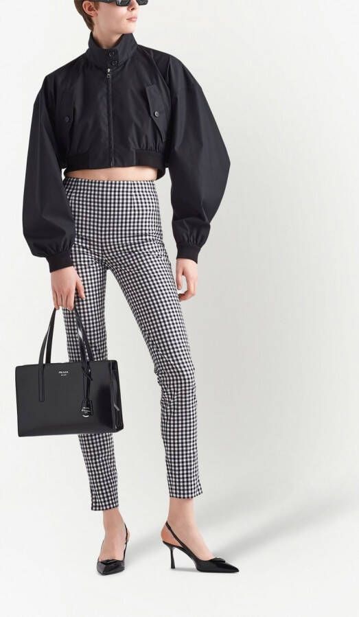 Prada Broek met gingham ruit Zwart