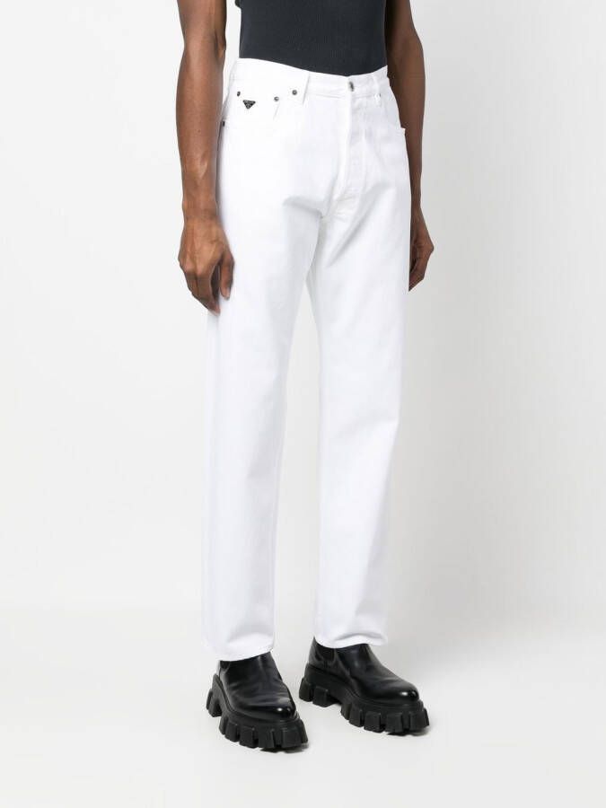 Prada Broek met logoplakkaat Wit
