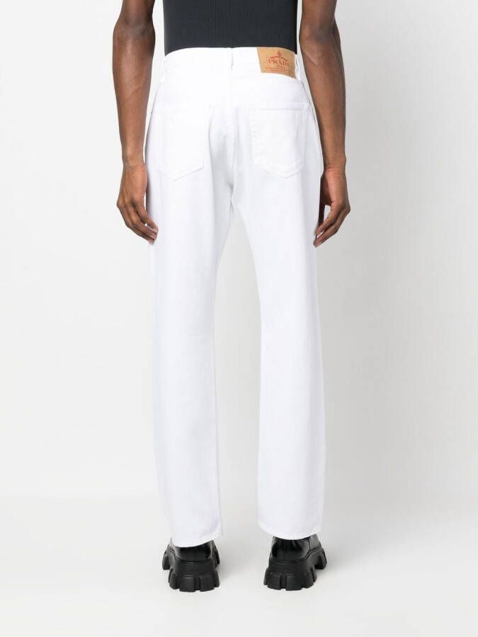 Prada Broek met logoplakkaat Wit