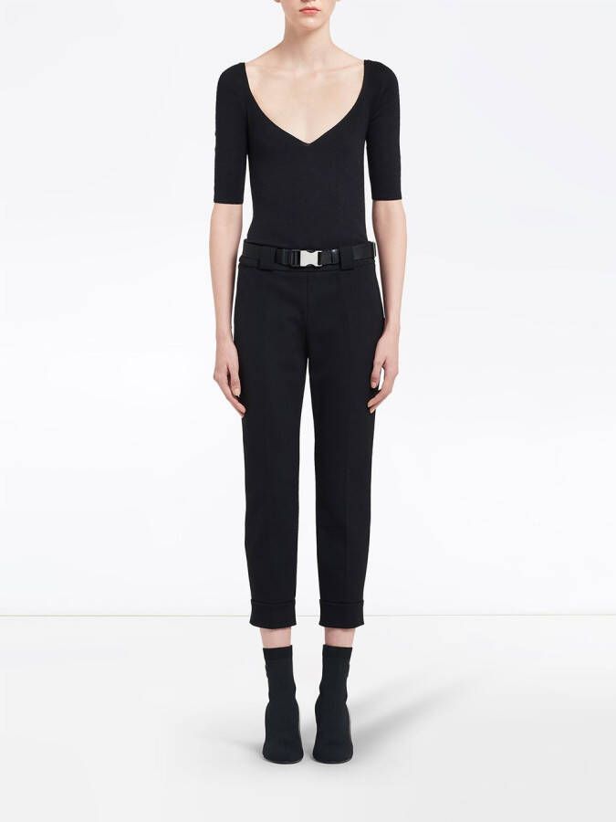 Prada Broek met rits detail Zwart