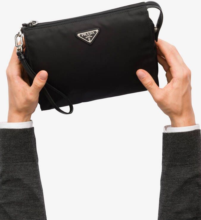 Prada Buidel van saffiano leer Zwart