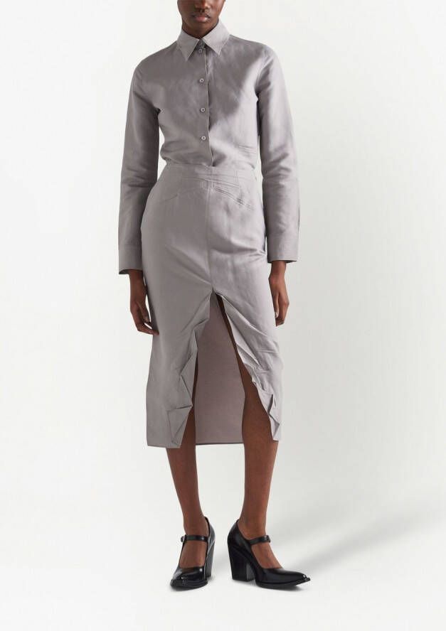 Prada Button-up blouse op papierbasis Grijs