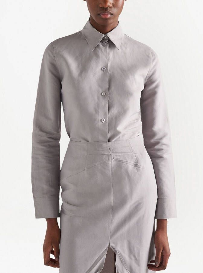 Prada Button-up blouse op papierbasis Grijs