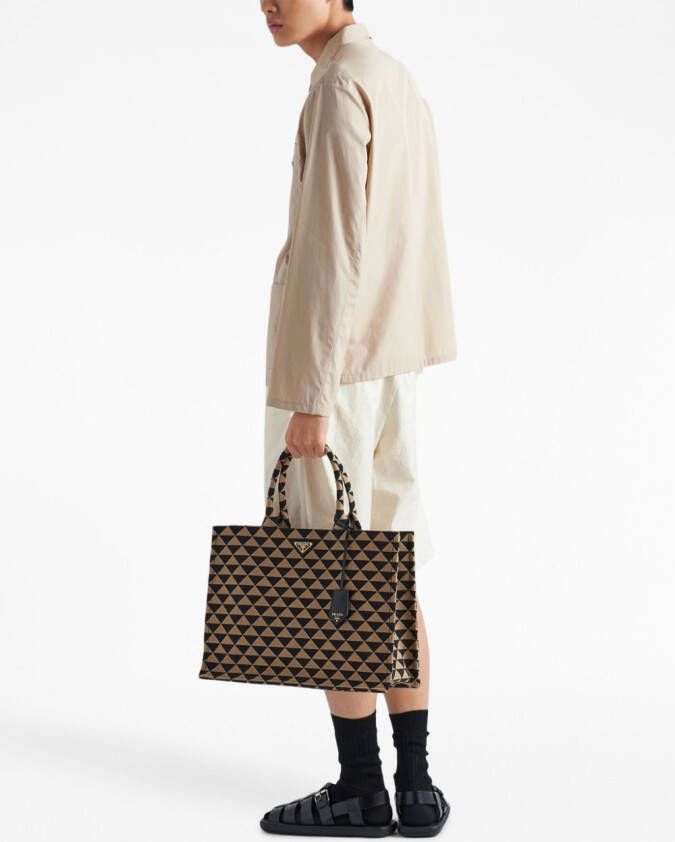 Prada Shirtjack met enkele rij knopen Beige
