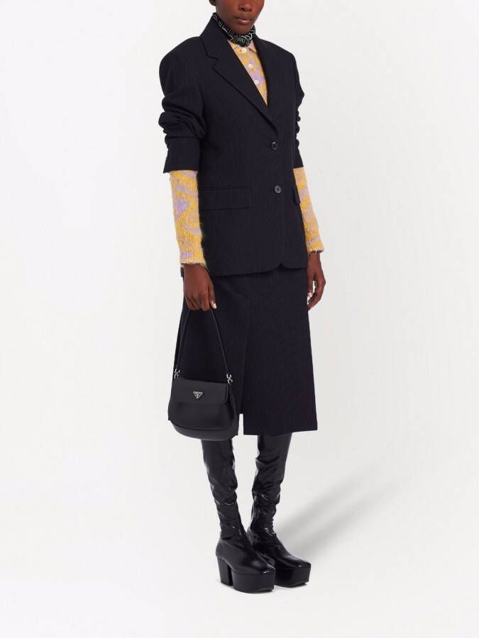 Prada Cleo leren schoudertas Zwart