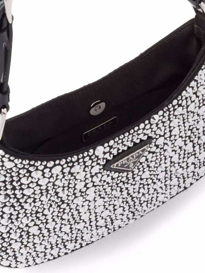 Prada Cleo schoudertas verfraaid met kristallen Metallic