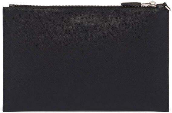 Prada Clutch met logoplakkaat Zwart