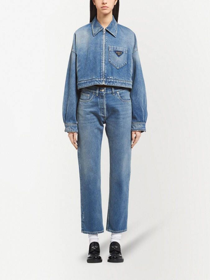 Prada Cropped jack Blauw