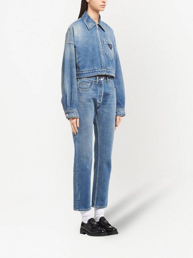 Prada Cropped jack Blauw