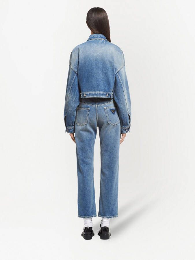 Prada Cropped jack Blauw