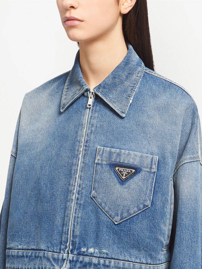 Prada Cropped jack Blauw