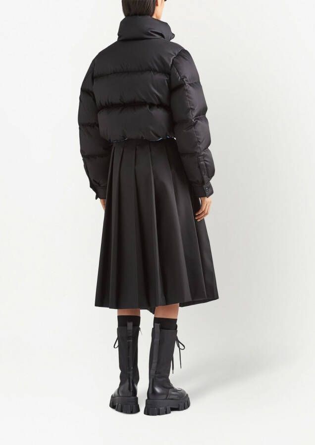 Prada Re-Nylon cropped donsjack Zwart