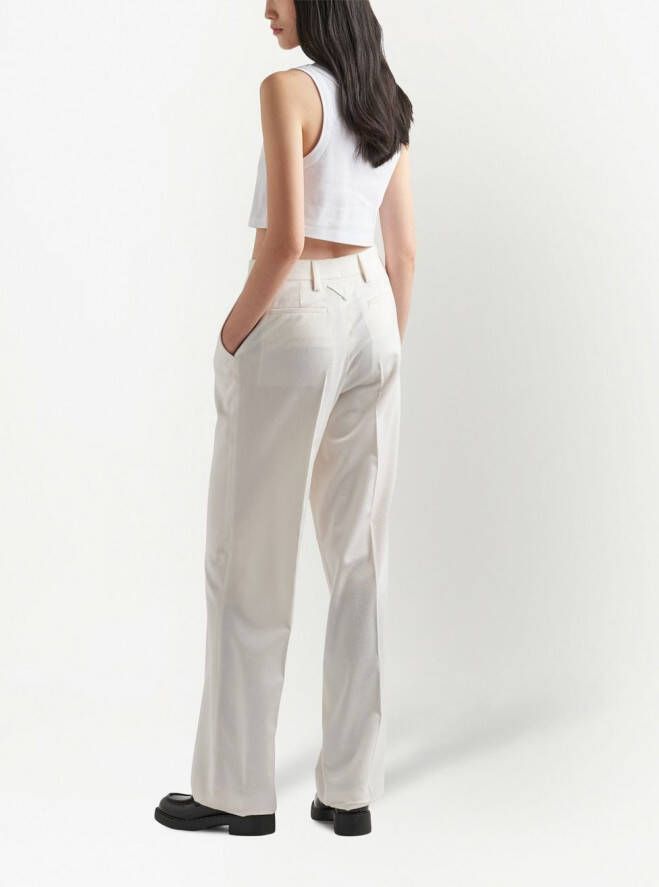 Prada Cropped top met logo Wit