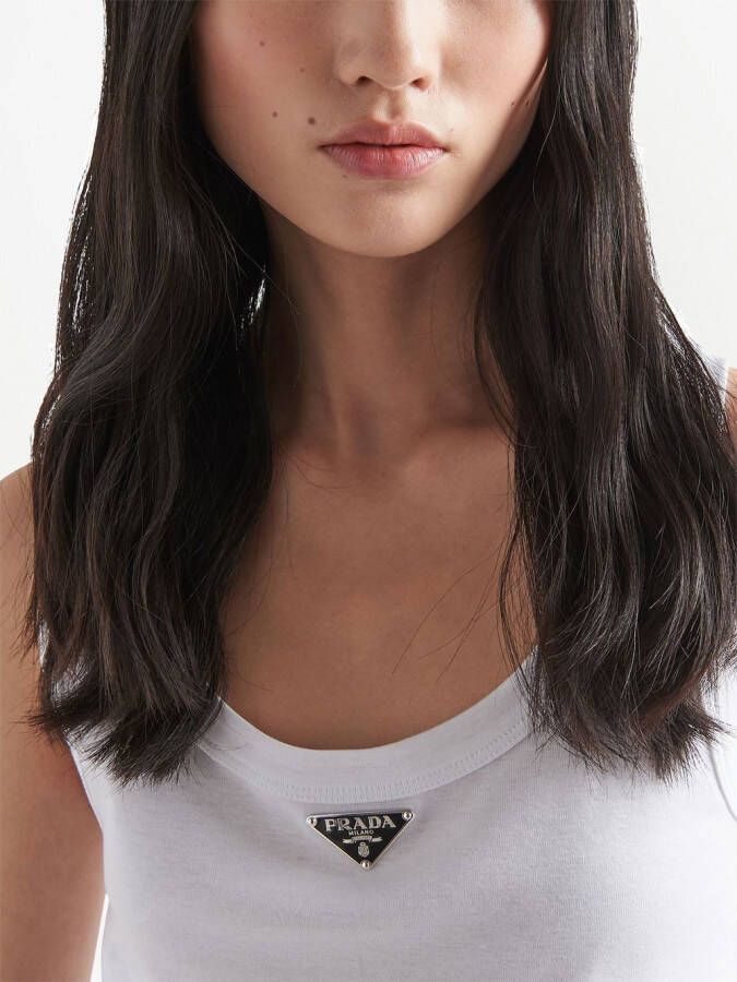Prada Cropped top met logo Wit