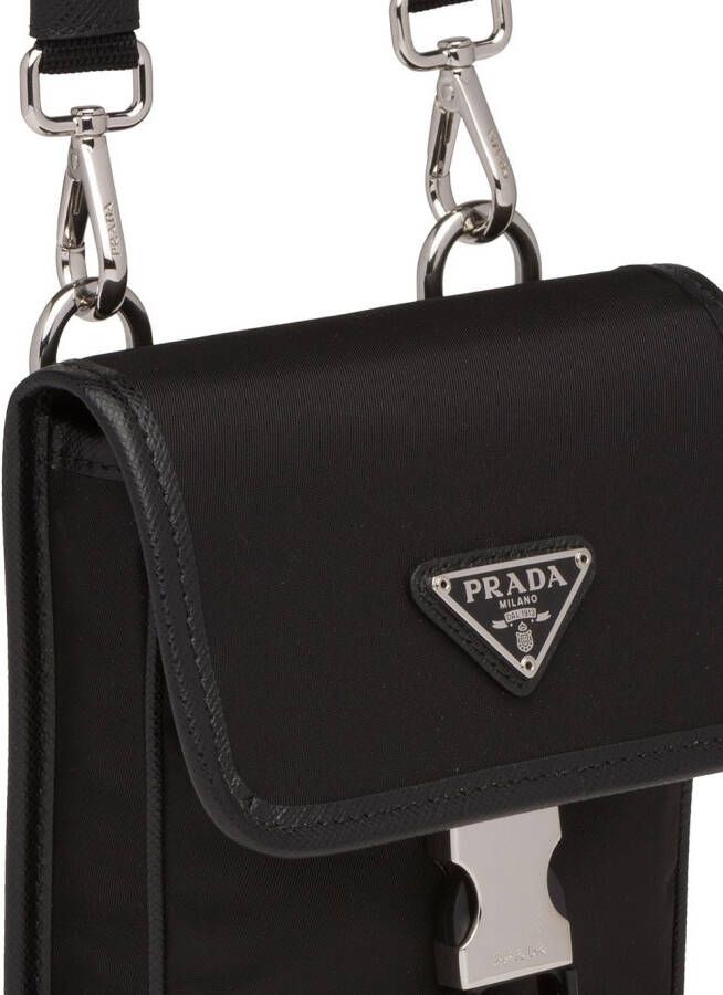 Prada Crossbodytas met logoplakkaat Zwart